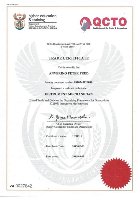 what is a red seal trade test certificate|red seal certificate olifantsfontein.